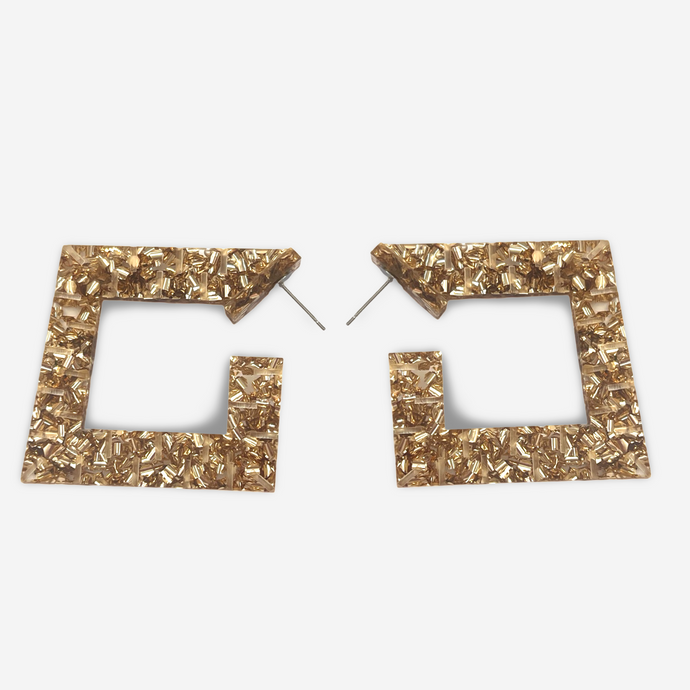 GOLD Squoops-  Square Hoops